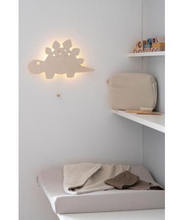 Bo Baby's ONLY Dino Wall Lamp - Battery-Powered Night Light for Baby's Room - FSC Certified Wooden Lamp - 25 000 Hours of Warm Glow - Buy Online on GoSupps.com