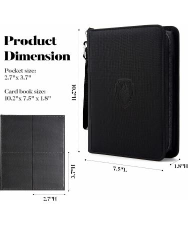 Fabmaker Premium Zip Trading Card Binder - 320 Card Capacity - Portable PU Card Collection Binder - Black - Buy Online on GoSupps.com