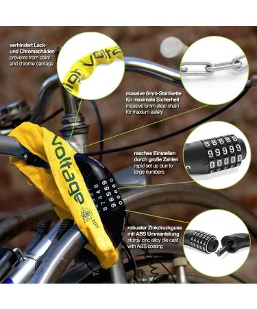 Secure Your Bike with Our Number Code Steel Chain Lock | Heavy-Duty Bicycle Wheel Lock for Maximum Theft Protection - Buy Online on GoSupps.com