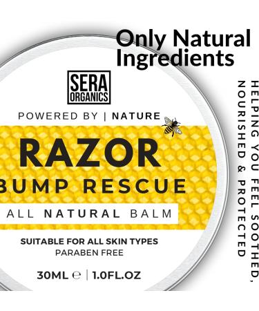 Tea Tree & Hemp Seed Aftershave Balm | Ingrown Hair & Razor Burn Repair (30ml) - Sera Organics - Buy Online on GoSupps.com