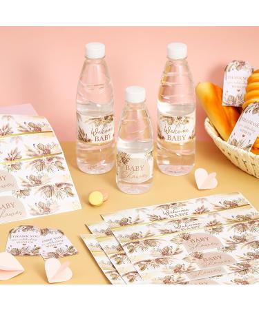 Cheereveal 24PCS Pampas Grass Baby Shower Water Bottle Labels - Boho Waterproof Adhesive Labels for Pampas Baby Shower Decor - Buy Online on GoSupps.com