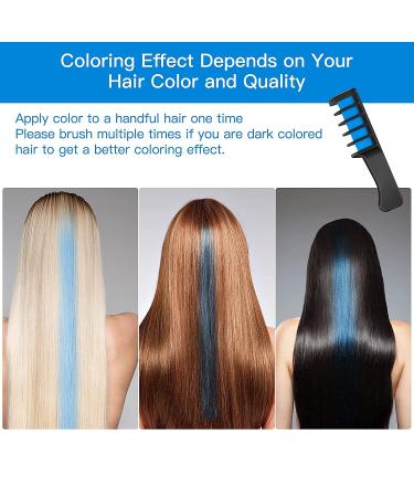 MSDADA Blue and Purple Hair Chalk Comb for Girls - Temporary Washable Hair Color Dye - Great Gift for Kids 8-12 - Buy Online on GoSupps.com