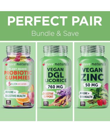 Yuve Vegan DGL Licorice Root Capsules 760mg - Natural Acid Reflux Relief - 100ct - Buy Online on GoSupps.com