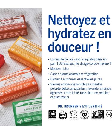  Dr. Bronner's Dr. Bronner's Almond Soap Bar 140g - Buy Online on GoSupps.com