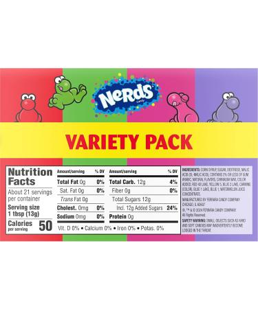 NERDS Candy Dual Variety Grape & Strawberry Watermelon & Cherry Crunchy Fruity - 9.9 Oz - Pack of 6 - Buy Online on GoSupps.com