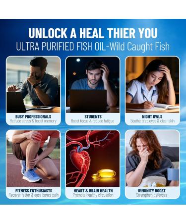 Wins Town Omega 3 Fish Oil Softgels, 1000mg High Potency Supplements, with EPA & DHA, Supports Brain Health, 100 Capsules - Buy Online on GoSupps.com