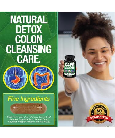 Cape Aloe Colon Cleanse - Detox & Flush 90 Capsules | Natural Herbal Laxative for Gentle Constipation Relief & Digestive Health - Buy Online on GoSupps.com