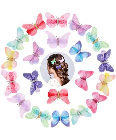 Geosar 20 pieces butterfly hair clip butterfly hair clip children small butterfly hair clip children colorful glitter hair clip girl hair butterfly women for carnival carnival
