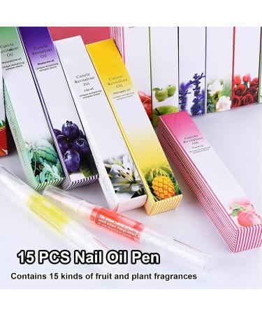 15 PCS Cuticle Oil Pens - Nail Nourishment & Revitalizer with Vitamins | Cuticle Repair & Polish Soft Brush Applicator - Buy Online on GoSupps.com