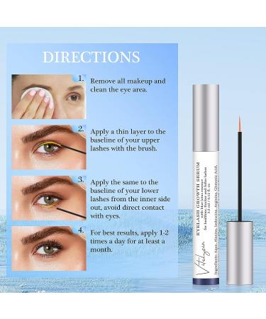 Vitalysin Eyelash Growth Serum - Eyebrow Enhancer - Premium Lash Boost Serum - Natural Ingredients - 0.12OZ/3.5ML (BLUE) - Buy Online on GoSupps.com