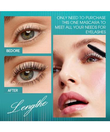 GEMERRY 2 IN 1 Mascara Set Mini Brush Mascara Volumizing Lengthening Defining Curling Multiplying Buildable Formula Double-Ended Design Lower Lash Mascara Included - Rich Black 6ml+ 4ml Mascara 6ml+ 4ml - Buy Online on GoSupps.com