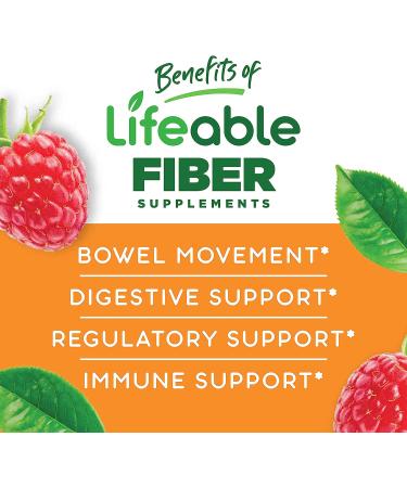 Lifeable Prebiotic Fiber Supplement Gummies 5g - Natural Flavored, Gluten Free, Vegetarian, GMO-Free - 90 Gummies - Buy Online on GoSupps.com