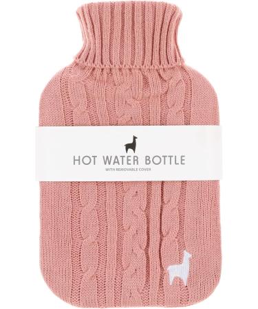 Nordstern Premium Hot Water Bottle - Soft Knitting Cover Spout-Proof Natural Rubber for Pain Relief - Ideal for Adults & Children - Ros  - Buy Online on GoSupps.com