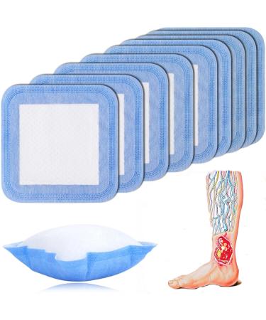 Super Absorbent Dressing Pad for Heavy Exuding Draining Wound Pressure Sore Foot Ulcers Venous Ulcer Leg Cut Skinned Fast Healing Wounds Care 4"x4" (Pack of 5) 4x4 Inch (Pack of 5)