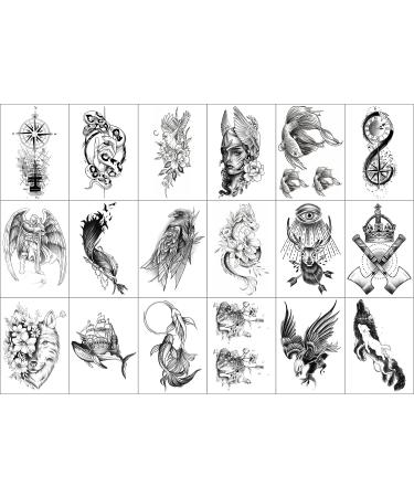 Womaha Plain Color Series A5 Temporary Tattoos - 18 Sheets Matte Fake Tattoo Stickers for Adults - Buy Online on GoSupps.com