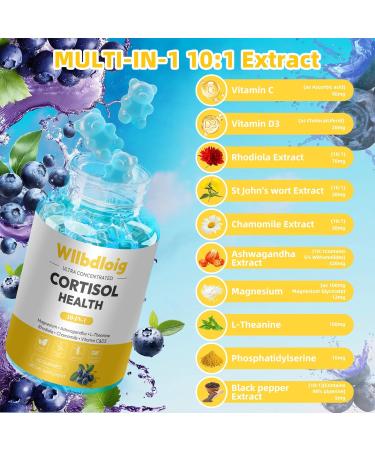 Cortisol Supplements Gummies for Women - Cortisol Manager for Stress Relief and Sleep with Magnesium, Ashwagandha, L-Theanine -Cortisol Health & Cortisol Detox for Women - 60 Vegetarian Gummies Blueberry 60 Count (Pack of 1) - Buy Online on GoSupps.com