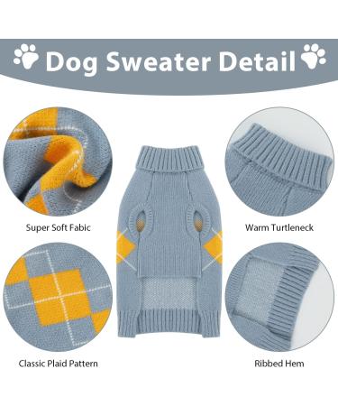 Catwear Diamond Pattern Winter Dog Sweater | Soft Knitting Wool Pet Clothing for Cold Weather | XS Hazeblue - Buy Online on GoSupps.com