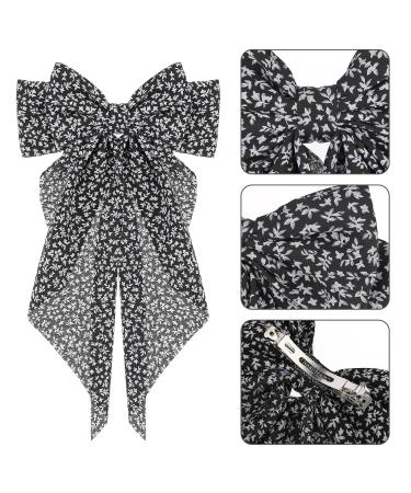 Wllhyf Large Bow Hair Clips - 90s Satin Hairpins for Women & Girls | Stylish Black French Band Accessories - Buy Online on GoSupps.com