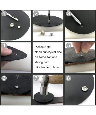 500 Sets CZ White Crystal Rivets for DIY Leather-Craft & Garment | Rapid Rhinestone Studs in Silver Color (Mixed 01) - Buy Online on GoSupps.com