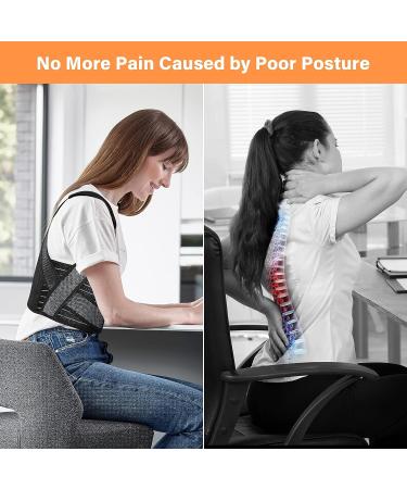 Posture Corrector Brace for Women Men - Breathable Back Straightener & Shoulder Support Trainer - Relief from Scoliosis, Neck and Shoulder Pain - Medium Size (Waist 27-34) - Buy Online on GoSupps.com