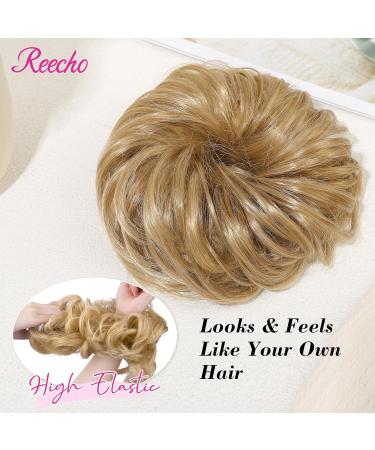REECHO Synthetic Messy Bun Hair Piece in Medium Golden Blonde - Tousled Updo Elastic Hair Bun for Women - Buy Online on GoSupps.com