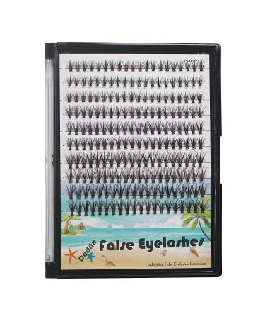 200Pcs Handmade Individual False Eyelashes Thickness 0.07mm D Curl Mixed 10-12-14mm /11-13-15mm/12-14-16mm/16-18-20mm 3D Volume Cluster Eye Lashes Etensions (12-14-16mm)