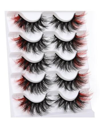 Kiromiro Fluffy Mink Wispy Colored Red Strip Lashes Pack - 2 Red - Buy Online on GoSupps.com