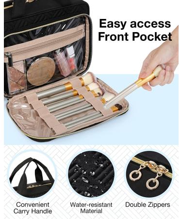 BAGSMART TSA Approved Hanging Toiletry Bag & Transparent Makeup Organizer - Large Black - Buy Online on GoSupps.com