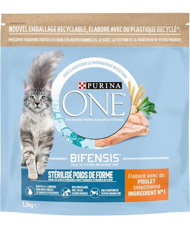 Purina One - Sterilized Chicken and Wheat Weight Food for Cats 1.5 kg - Buy Online on GoSupps.com