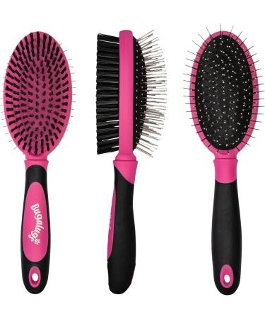 Bugalugs 2 in 1 Dog brush & Cat brush for dogs puppy cat & kitten brush double sided long & short haired pet brush removes loose hair Cat & Dog brushes for grooming stimulates the skin - Buy Online on GoSupps.com