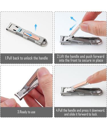 KeyUnity Titanium Foldable Nail Clipper with File German 4116 Stainless Steel Curved Trimmer for Fingernails - Suitable for Travel & Home Use - Buy Online on GoSupps.com
