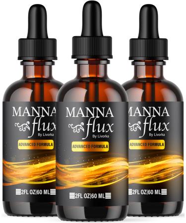 (3 Pack) MannaFlux Drops Manna Flux Advanced Formula Drops MannaFlux All-Natural Liquid Drops Supplement MannaFlux Drops Weight Loss Support MannaFlux Gotas Reviews 3 Bottles for 90 Days