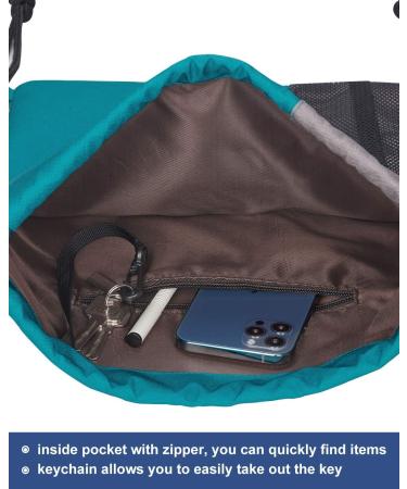 LIVACASA Waterproof Drawstring Backpack with USB Port and Headphone Hole - Grey/Blue - Buy Online on GoSupps.com