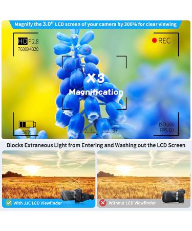 JJC Collapsible Camera LCD Viewfinder 3X Magnifier Sunshade Hood with Arca-Type Plate for Canon Nikon Sony - Buy Online on GoSupps.com