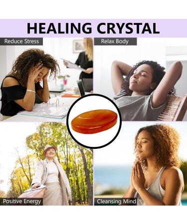 Opalite Crystal Worry Thumb Stone - Natural Healing Calming Reiki Stress Relief - Red Aventurine - Buy Online on GoSupps.com