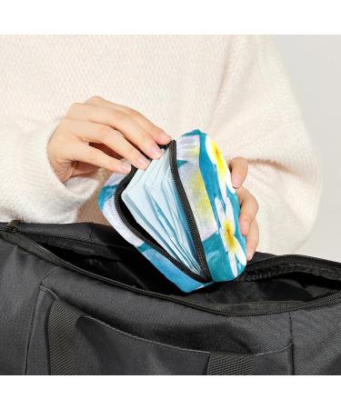 Plumeria Flowers Sanitary Napkin Storage Bag - Portable Period Pouch for Women and Teen Girls - Multi-colored - 1Pc - Buy Online on GoSupps.com