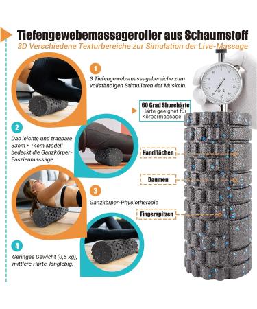 Nooncrazy Fascia Roll Set - 3D Textured Massage Tools for Muscle Training Includes Mini Roller Fascia Ball & Duoball with Training Poster - Elevate Your Recovery! - Buy Online on GoSupps.com
