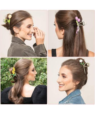 Noverlife 6PCS Metal Flower Hair Claw Clips - Non-Slip Floral Barrettes with Various Designs - Strong Hold for Thick & Thin Hair - Buy Online on GoSupps.com