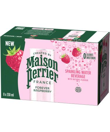 Maison Perrier Forever Raspberry Sparkling Water Beverage Natural Raspberry Flavour No Calories No Sweeteners No Sodium Sourced & Bottled In France 24 Cans - Buy Online on GoSupps.com