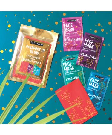 Freeman Beauty Passport to Glow Face Mask Set - Charcoal Clay & Mud Masks | 5-Piece Skin Care Collection - Shop Internationally - Buy Online on GoSupps.com