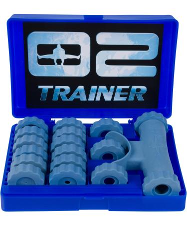 Bas Rutten O2 Trainer - Official Workout Device for Respiratory Training and Lung Muscle Fitness - Portable Breathing Mouthpiece for High Altitude and Power Training (Blue)