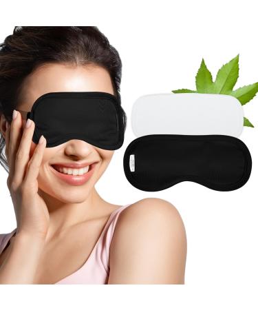 Castor Oil Pack Sleep Mask with Adjustable Strap Castor Oil Pack for Eyes Castor Oil Eye Mask for Women nap Soft Eye Mask Black