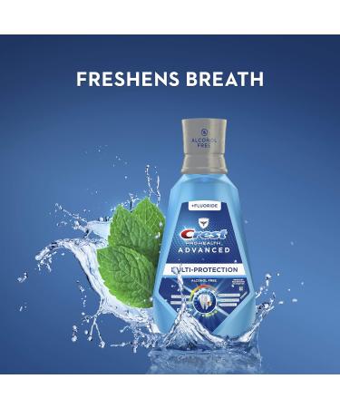 Crest Pro Health Alcohol-Free Mouthwash 16.9 Fl Oz - Pack of 4, Fresh Mint, Extra Deep Clean Formula - Buy Online on GoSupps.com