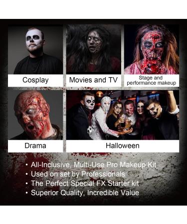 Immetee Scar Wax SFX Makeup Kit - Face & Body Paint, Fake Blood, Brushes & Sponge for Halloween & Christmas - Buy Online on GoSupps.com