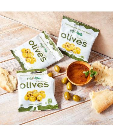 Veggicopia Green Pitted Snack Olives from Greece 1oz 12-pack | Keto & Whole30 Approved | Brine-free & Paleo-Friendly | Shelf-Stable Green Olives - Buy Online on GoSupps.com
