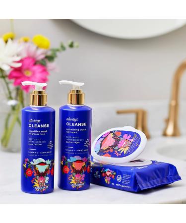 Always Cleanse Feminine Intimate Wash for Women - pH Balanced, Lightly Scented, Gynecologist Tested - 16.8 Fl Oz (2 Bottles) - Buy Online on GoSupps.com