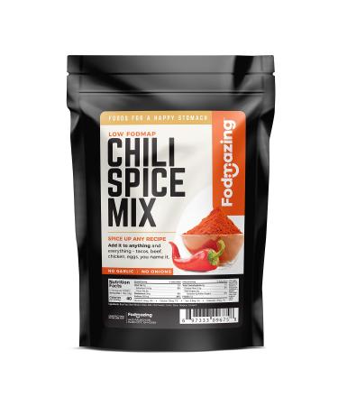 Fodmazing, Low Fodmap Spice Mix, Chili Spice Mix, No Onion, No Garlic, IBS Friendly, Non GMO, Gluten Free, Great for Food and Snacks (16 Servings)