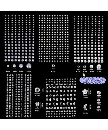 850 Pcs Rhinestones Hair Gems & Face Jewels - Self-Adhesive Nail Gems for DIY Crafts Festivals & Makeup - Buy Online on GoSupps.com
