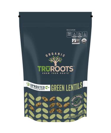 TruRoots Organic Sprouted Green Lentils, 10 Ounces (Pack of 6), Certified USDA Organic, Non-GMO Project Verified