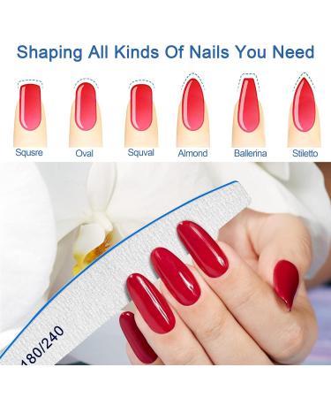 Buy Blue Moon 12-Piece Nail File Set - Washable & Reusable Double-Sided 180/240 Grit for Nail Studio & Home Care - Buy Online on GoSupps.com